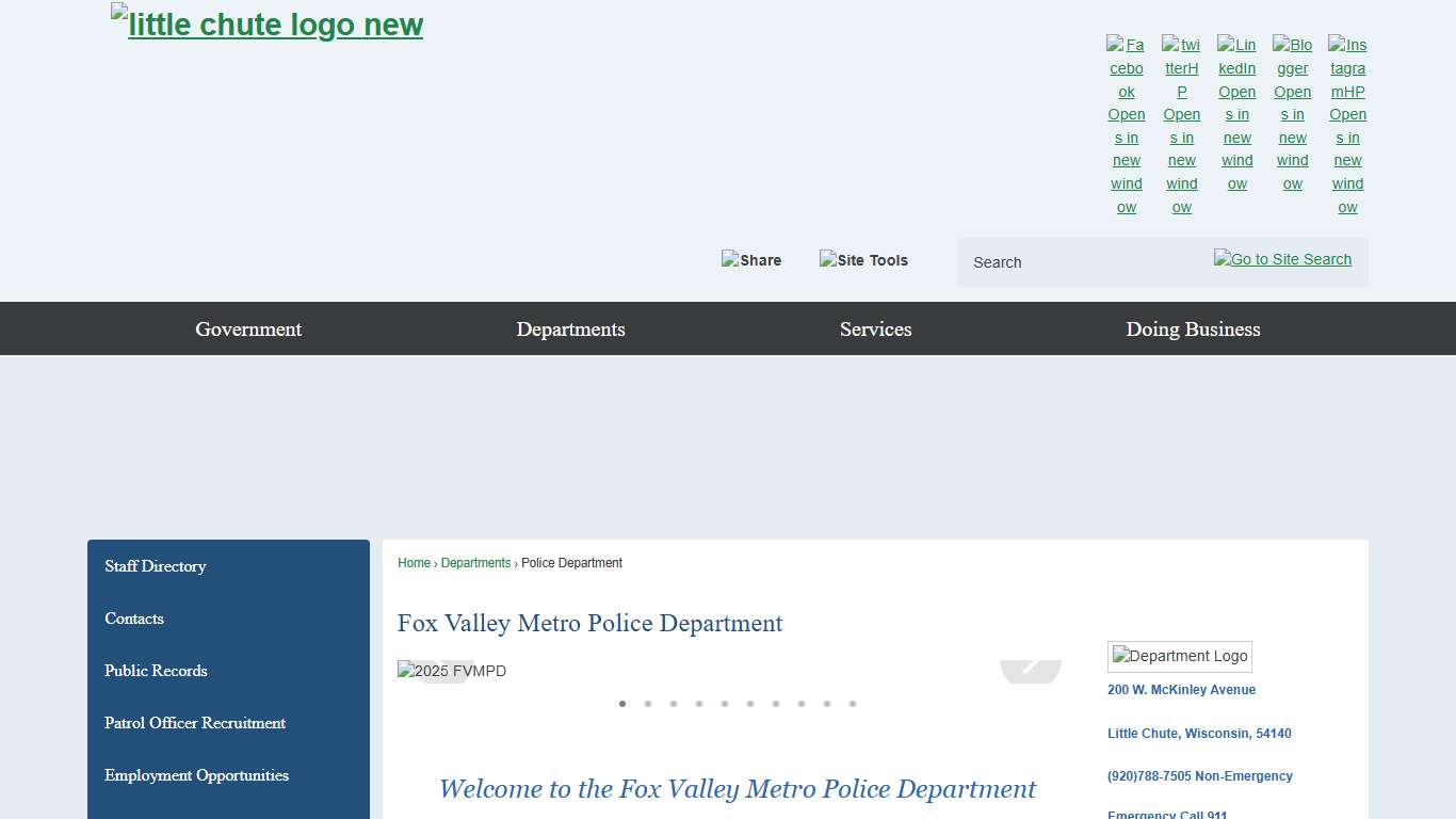Fox Valley Metro Police Department Little Chute, WI - Official Website